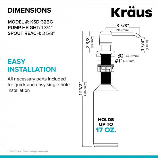 Дозатор для мыла Kraus KSD-32BG