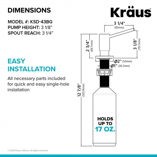 Дозатор для мыла Kraus KSD-43BG