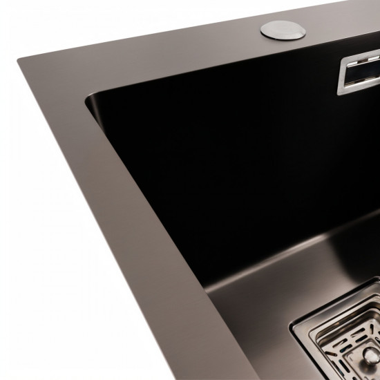Кухонная мойка Platinum Handmade HSBB 400x500 PVD black