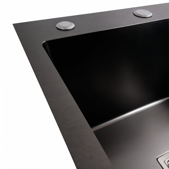 Кухонна мийка Platinum Handmade PVD 780x500B L black