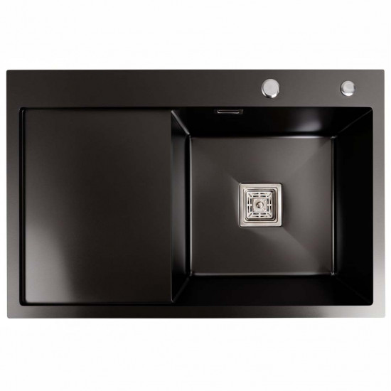 Кухонна мийка Platinum Handmade PVD 780x500B R black
