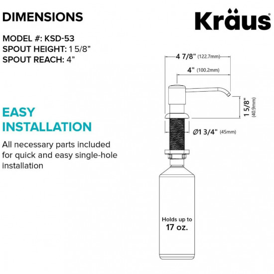 Дозатор для мыла Kraus KSD-53SFS
