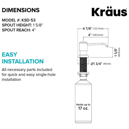 Дозатор для мыла Kraus KSD-53SFSMB