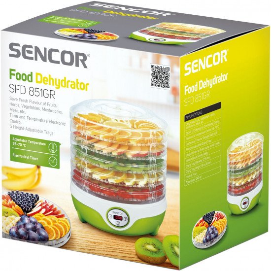 Сушка для фруктів та овочів Sencor SFD 851 GR