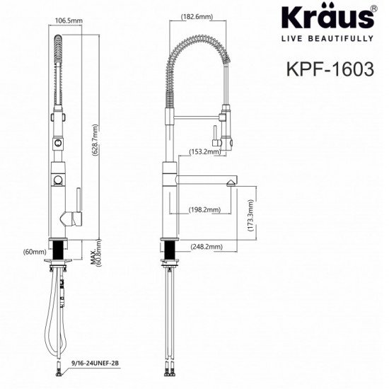 Змішувач для кухні Kraus KPF-1603SFACB